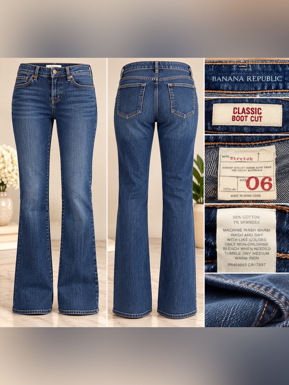 Vintage Banana Republic Women’s Classic Boot Cut Jeans Size 6 Stretch Blue Denim